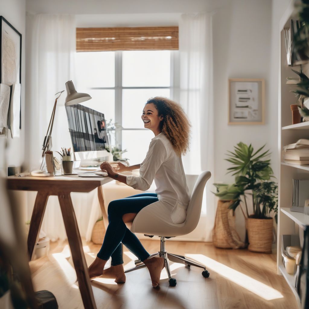 Woman working from home