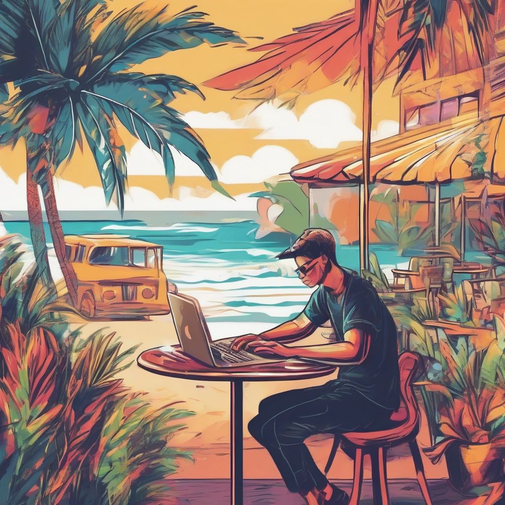 Freelancer working remotely